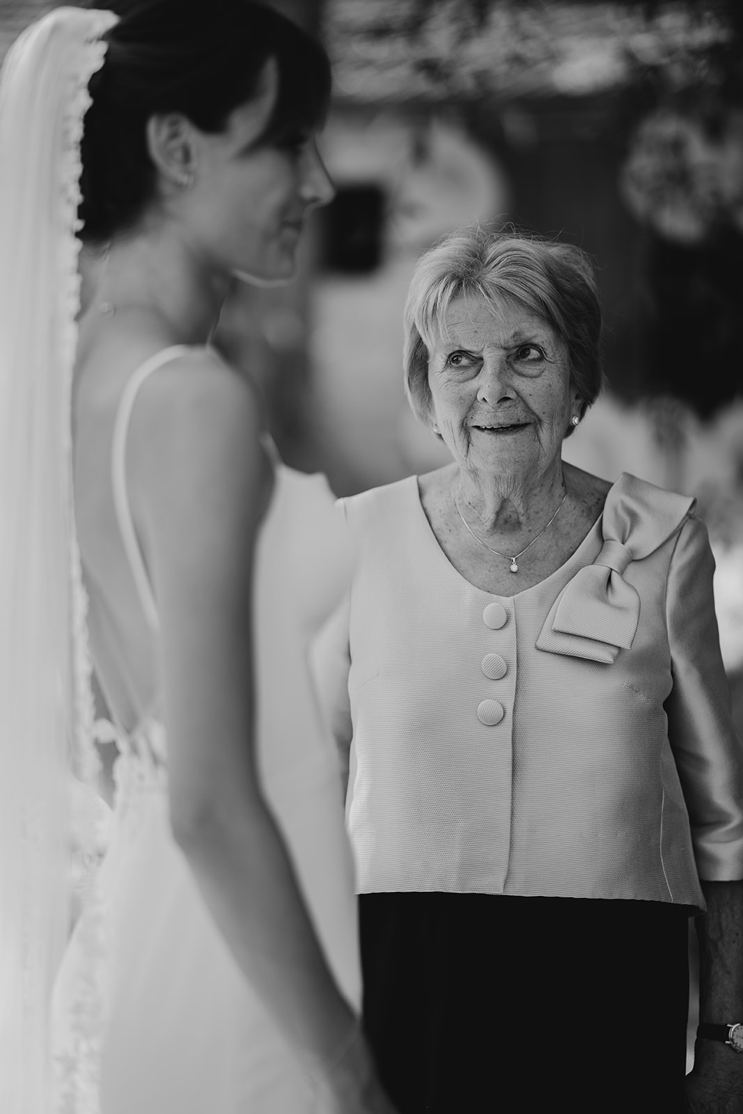 Bruid en oma op een huwelijk in Zuid-Frankrijk