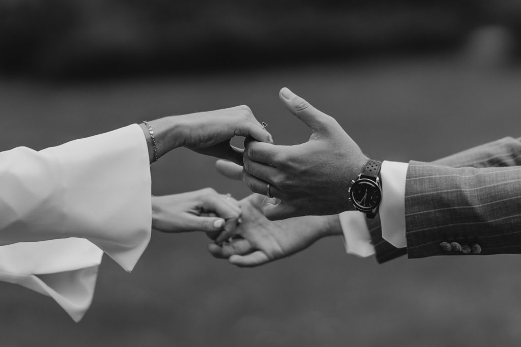 Wedding holding hands